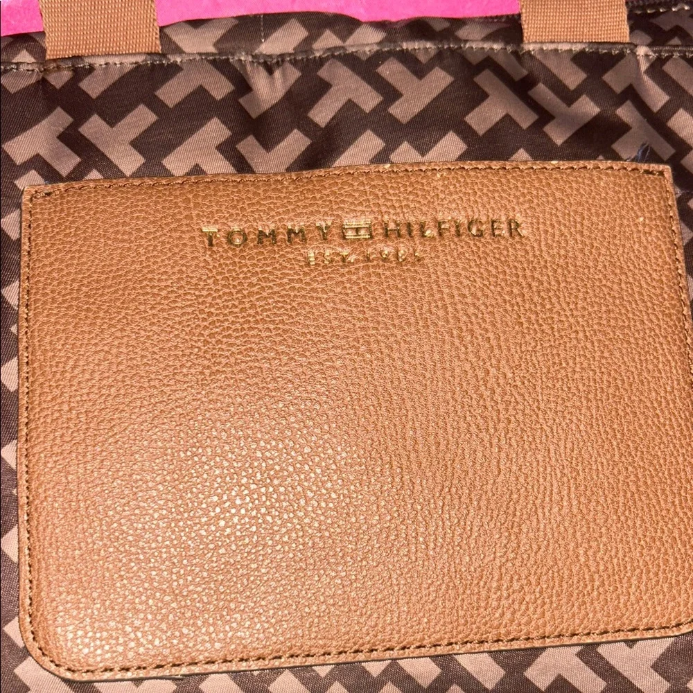 Tommy Hilfiger Black & Brown Signature Pattern Tote